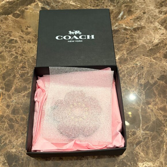 Coach Cherry Red Glitter Tea Rose Bag/Key Charm - Picture 7 of 8